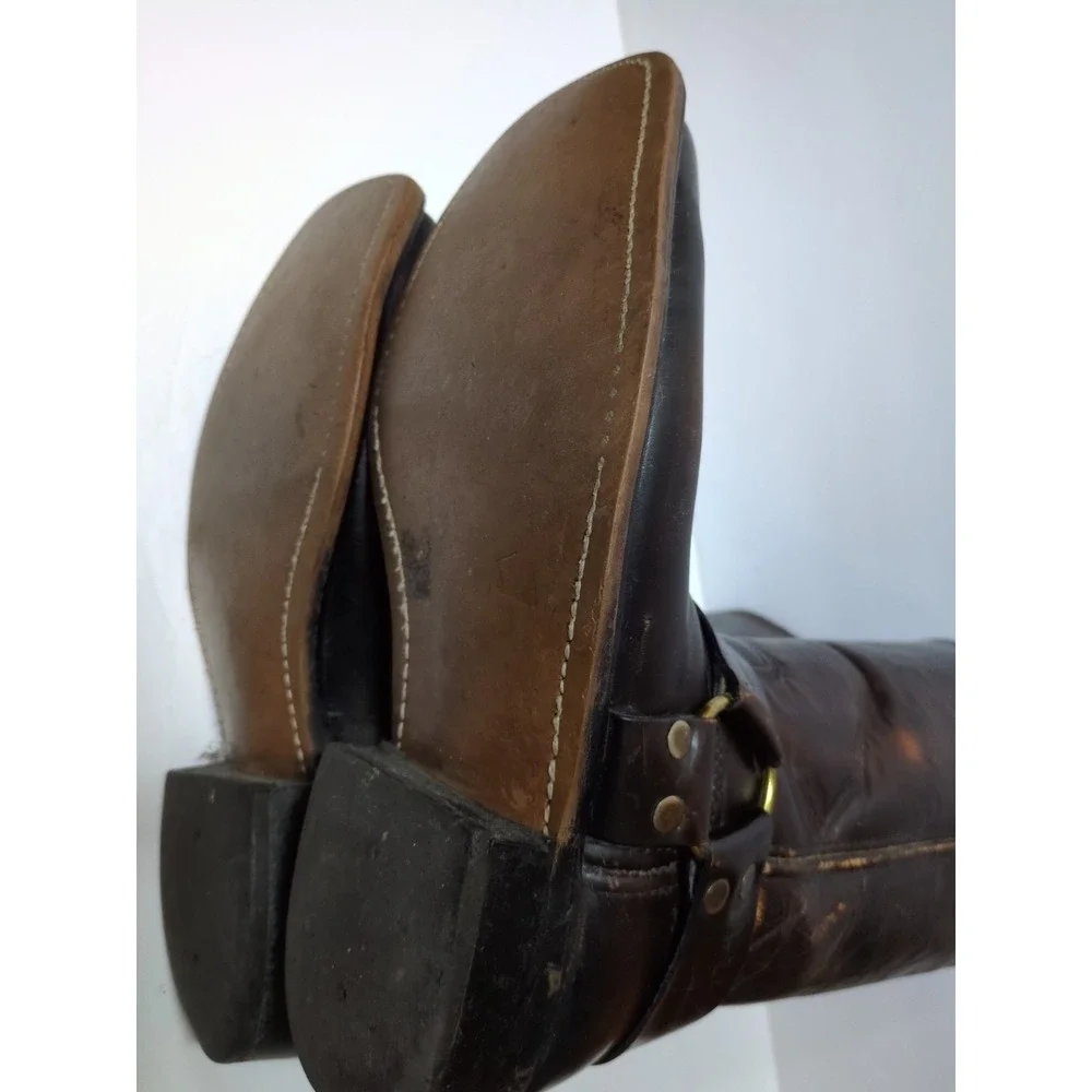 VTG USA-Made RODEO 32304 Square Toe Harness Roper-Style Leather Boots Sz 9 1/2 D